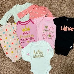Baby Girls Onesies - set of 7 bundle